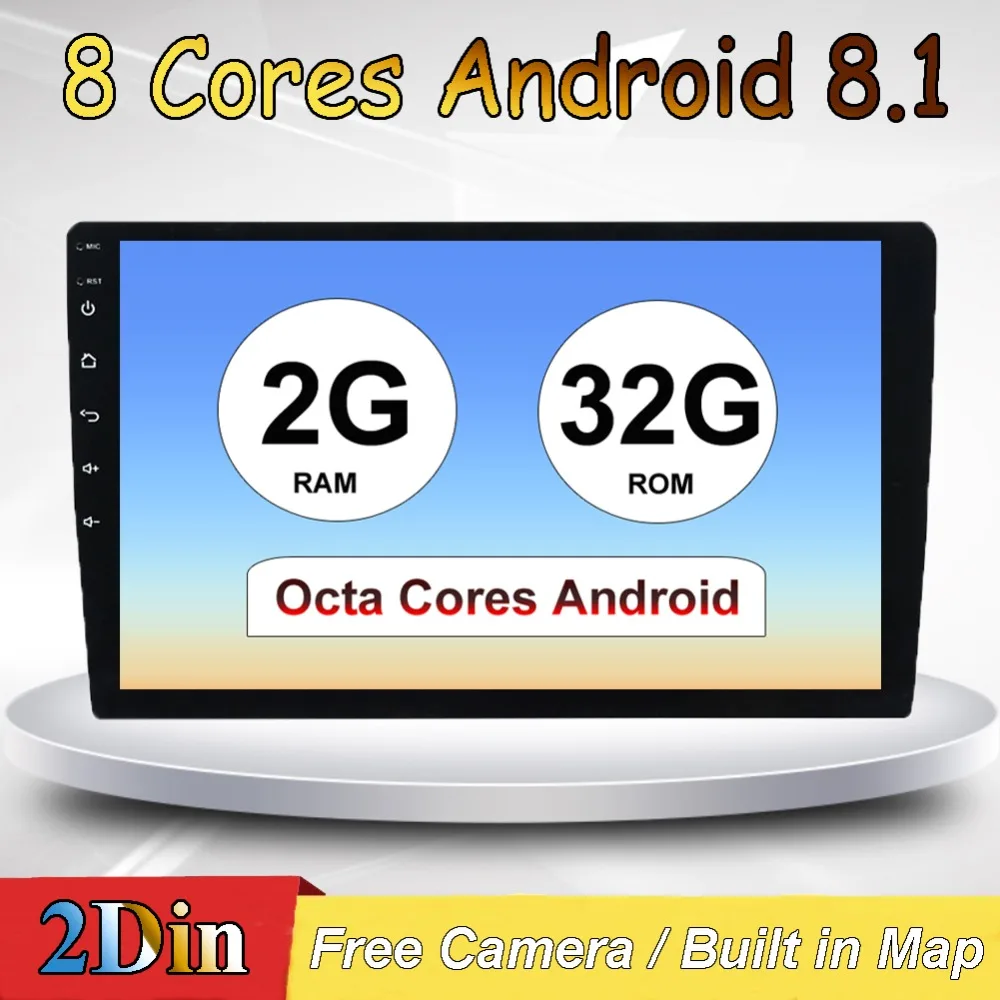 

10 inch Android 9.0 Octa Cores 64G universal Car Radio 1 din android car radio Player GPS NAVIGATION WIFI Bluetooth Rear CAM