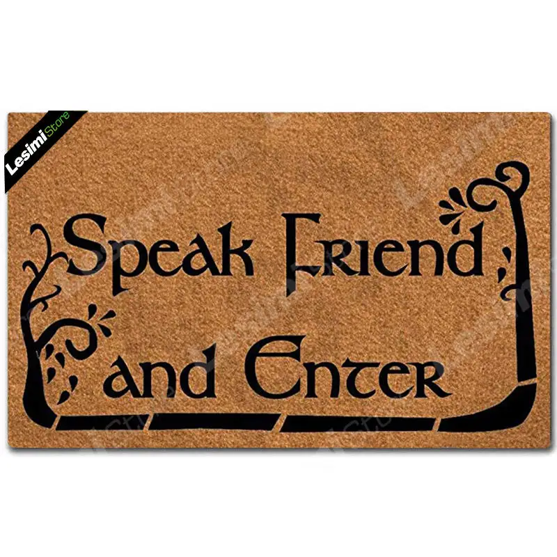 Speak Friend Enter Коврик ковер в холл смешной коврик говорить друг и введите дверной коврик Домашний декоративный Крытый Уличная обувь; нескользящая подошва; пользовательские коврик у входной двери - Цвет: Speak Friend Enter