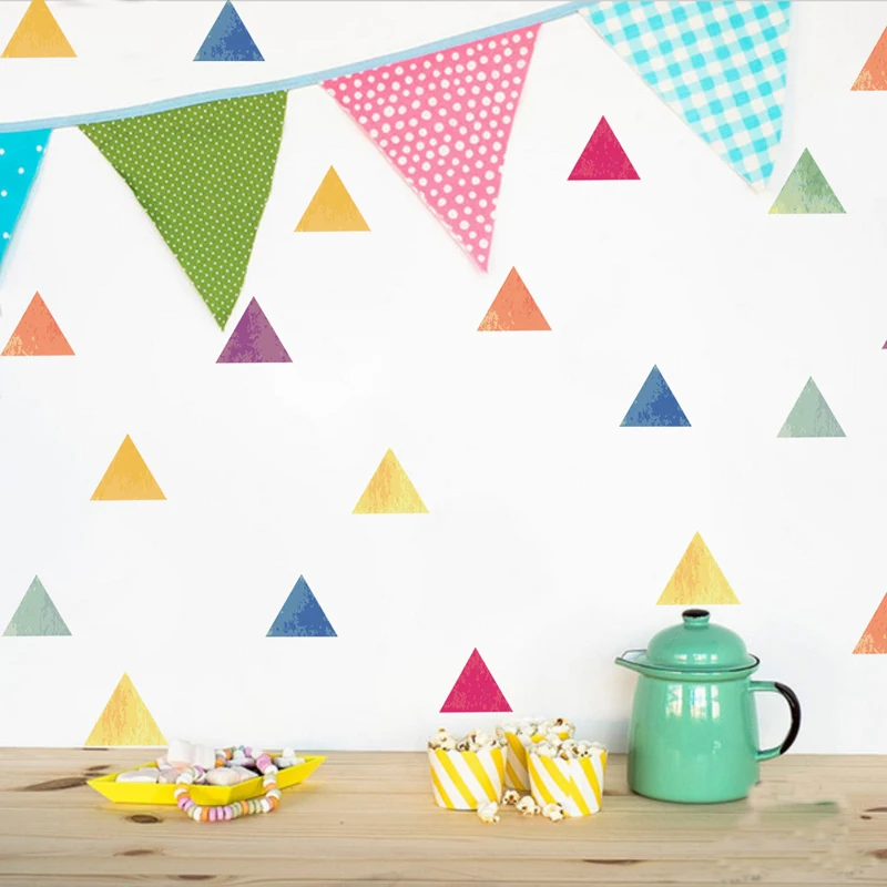 Tofok красочные треугольные настенные наклейки в скандинавском стиле для украшения дома, гостиной, детской спальни, настенные декоративные наклейки, обои для детской комнаты