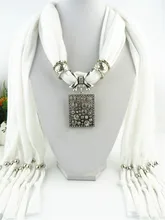 2016 new arrival white shawl for wedding dress scarf circle jewelry womens scarves autumn tartan scarf with square pendent