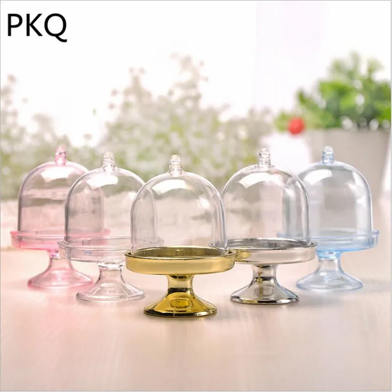Small Creative PS Material Transparent Plastic Candy Box Round DIY cup shape Packaging Cake Pallet Snack pet | Дом и сад