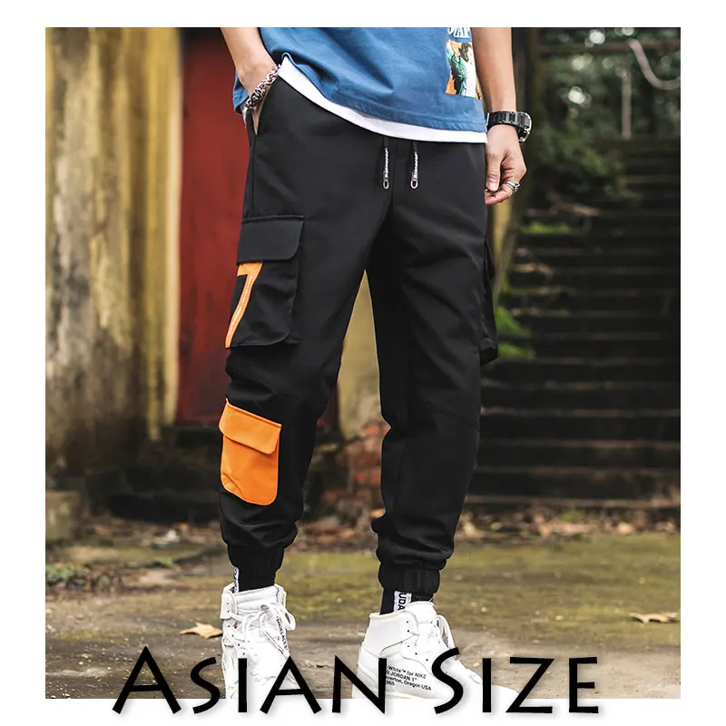 Privathinker, весна, забавные мужские джоггеры, уличная одежда в японском стиле, хип-хоп, мужские спортивные штаны, хлопковые повседневные штаны в стиле хип-хоп, брюки-шаровары - Цвет: Black(Asian Size)