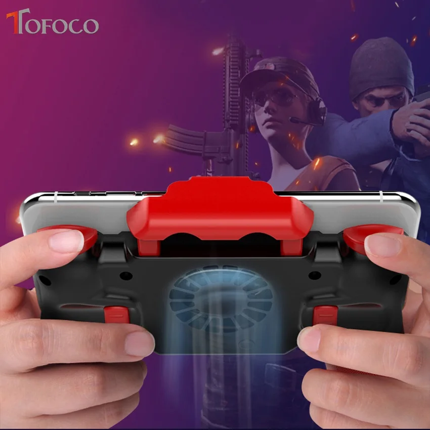  F6 Pubg Controller For Iphone Bluetooth Pubg Mobile Controller l1 r1 With Cooling Fan Game Controll
