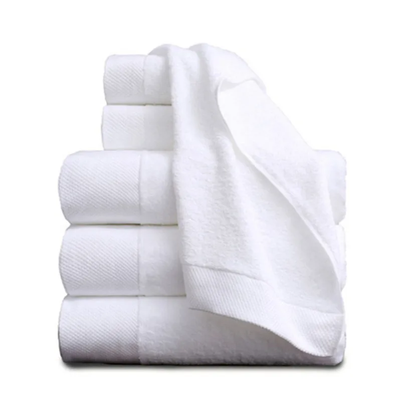 

70*140cm White Bath Towels for Adults 2018 New White Hotel Towels 100% Cotton Face Towel Absorbent Terry Hair Beach Towel