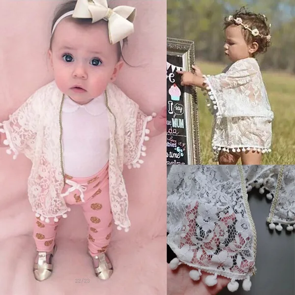 Lace Jacket Baby Girls Summer Clothes Sunscreen Clothes 2017 Summer New