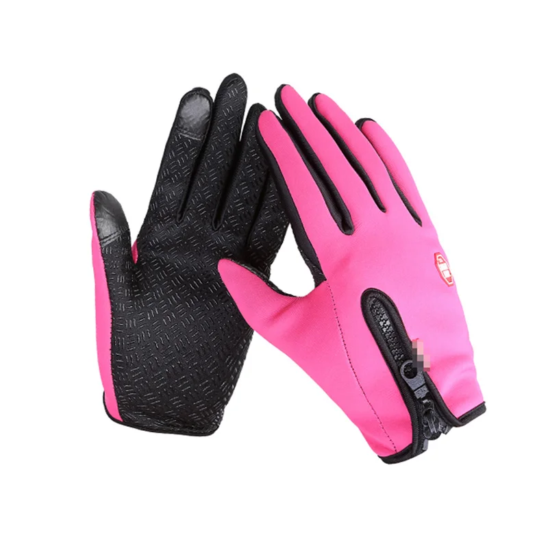 FervorFOX Брендовые женские мужские M L XL лыжные перчатки Сноуборд перчатки мотоциклетные зимние перчатки с сенсорным экраном - Цвет: Красный