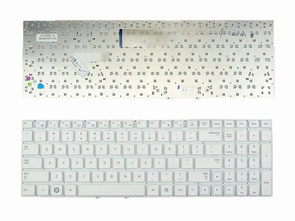 

US Keyboard For SAMSUNG 300 Series 15.6" 300E5A 300V5A WHITE PN: V127760BS1 9Z.N5QSN.101 MC1SN CNBA5903075ABIH 9Z.N5QSN.301
