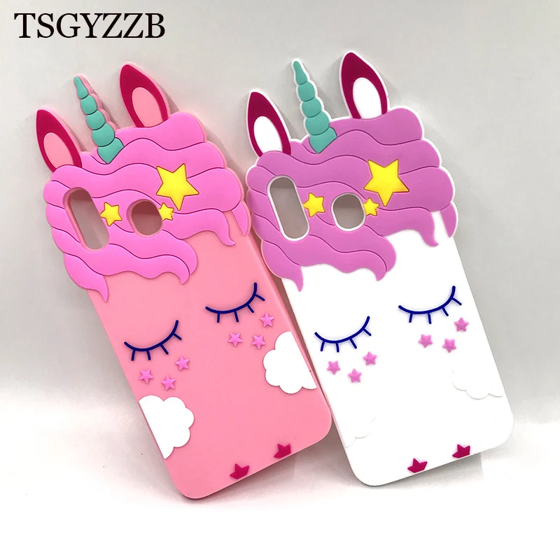 

3D Cartoon Cute Unicorn Soft Silicone Case For Samsung Galaxy A20 SM-A205F A30 SM-A305FN Case Shockproof Protective Back Cover