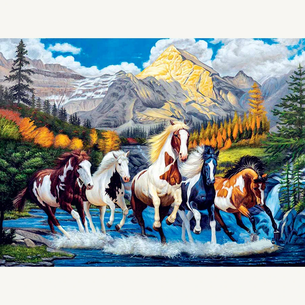

Cross Stitch Kit DIY Diamond Embroidery Horse painting Full Square/round Diamond Painting Mosaic Home Decor