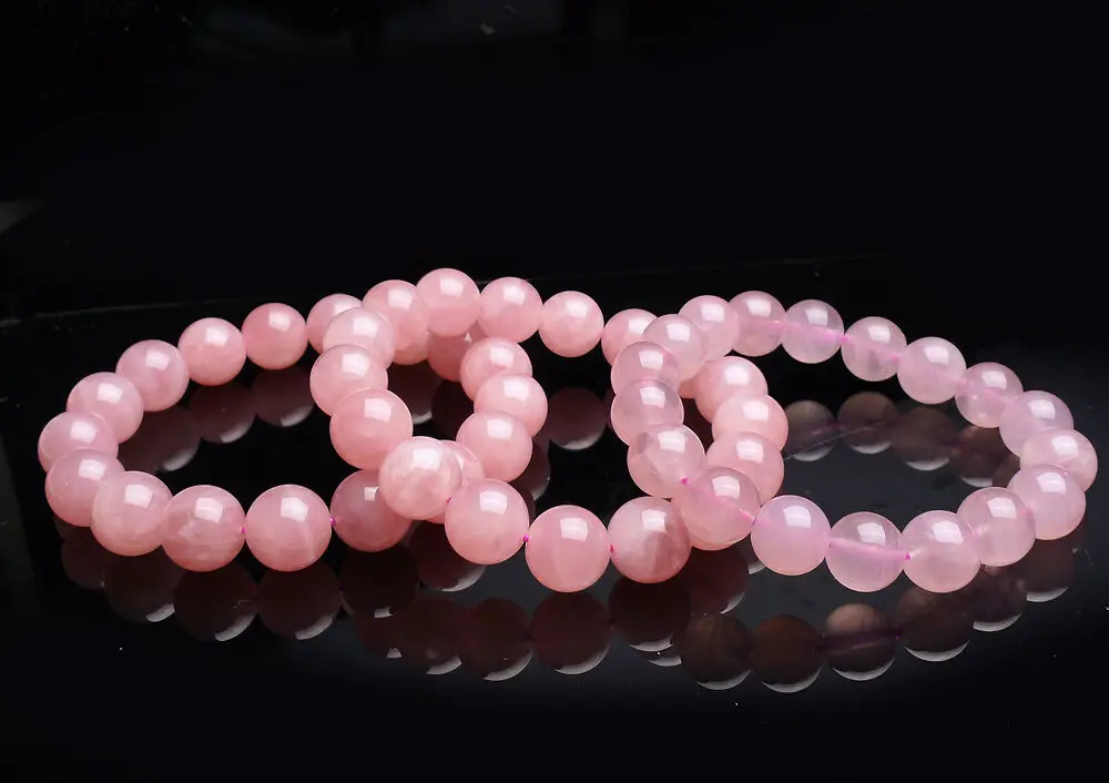 

Natural Pink Rose Quartz Bracelet Madagascar Stretch For Love Best Crystal Gift 10mm 12mm 14mm 15mm Woman Round Beads AAAAA