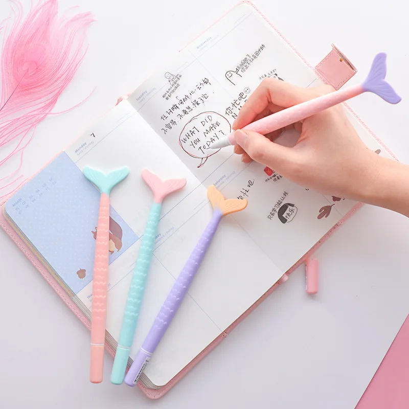 

4pcs Fantasy Color Mermaid pen 0.5mm nib black color gel ink pens writing gift Stationery Office school supplies Canetas A6465