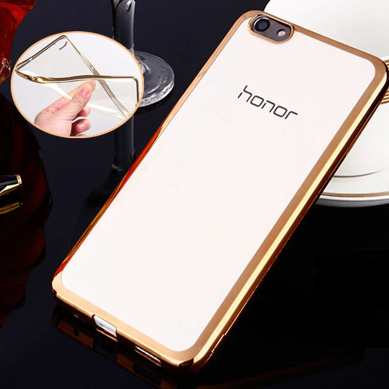 Phone Case For Huawei Honor 4X Plating Gilded TPU Silicone Soft Clear Crystal Back Cover Bag 4x |