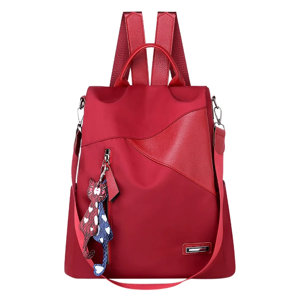 Женский рюкзак с милой Подвески «кошка», повседневные сумки, дорожные рюкзаки на плечо, Лоскутные кожаные школьные сумки для девочек-подростков#38