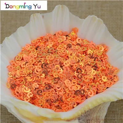 50g 5mm Lovely Snail Orange Brilliant Color Round Loose Sequins for Crafts Paillettes Sewing Wedding Crafts PVC DIY Materials