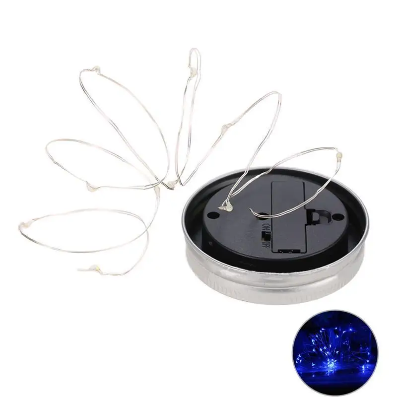 

2M 20 LED Solar Mason Can Lid Cap Light String LED Fairy Light Decorative String Light for Garden Yard Home Landscape