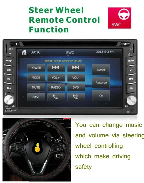 Top 2 Din 6.2" Touch Screen Car Stereo Radio  GPS Navigation Bluetooth Video DVD CD MP3   MP4 Player 10