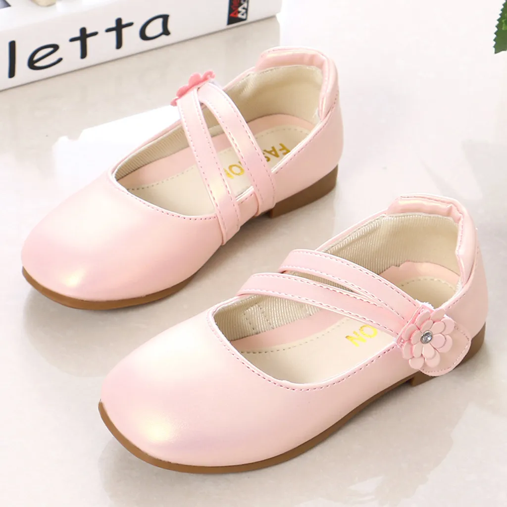 MUQGEW/сандалии для маленьких девочек; однотонные кожаные сандалии принцессы с цветочным рисунком для девочек; детские сандалии; летняя обувь для маленьких детей; цвет розовый