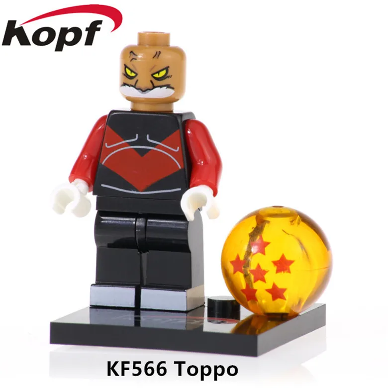 

20Pcs Wholesales Jiren Trunks Building Blocks Dragon Ball Son Gohan Toppo Action Figures Education Toys For Children Gift KF566