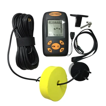 

Portable Fish Finder Sonar Sounder Alarm Transducer Fishfinder 0.7-100m fishing echo sounder with Battery with English Display