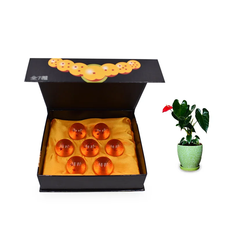 7 pcs/set Anime Dragon Ball 3.5 cm Dragonball 7 Stars Crystal Ball  PVC  Doll Collectible Model Toy Christmas Gift For Children