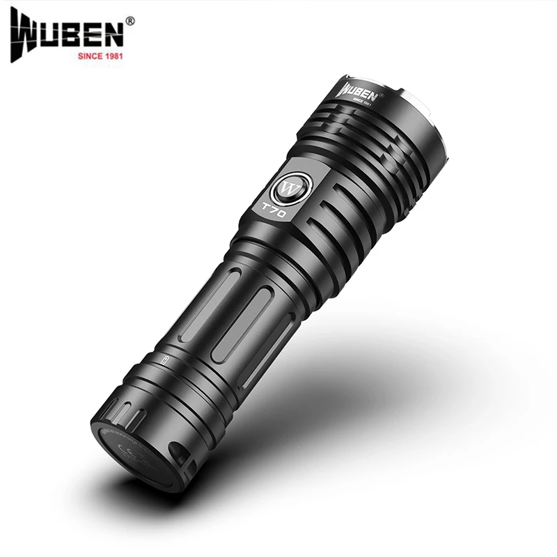 

Wuben T70 Type-C Rechargeable Flashlight CREE XHP70.2 max 4200 Lumen beam 250 meter handheld Torch with 26650 battery cable