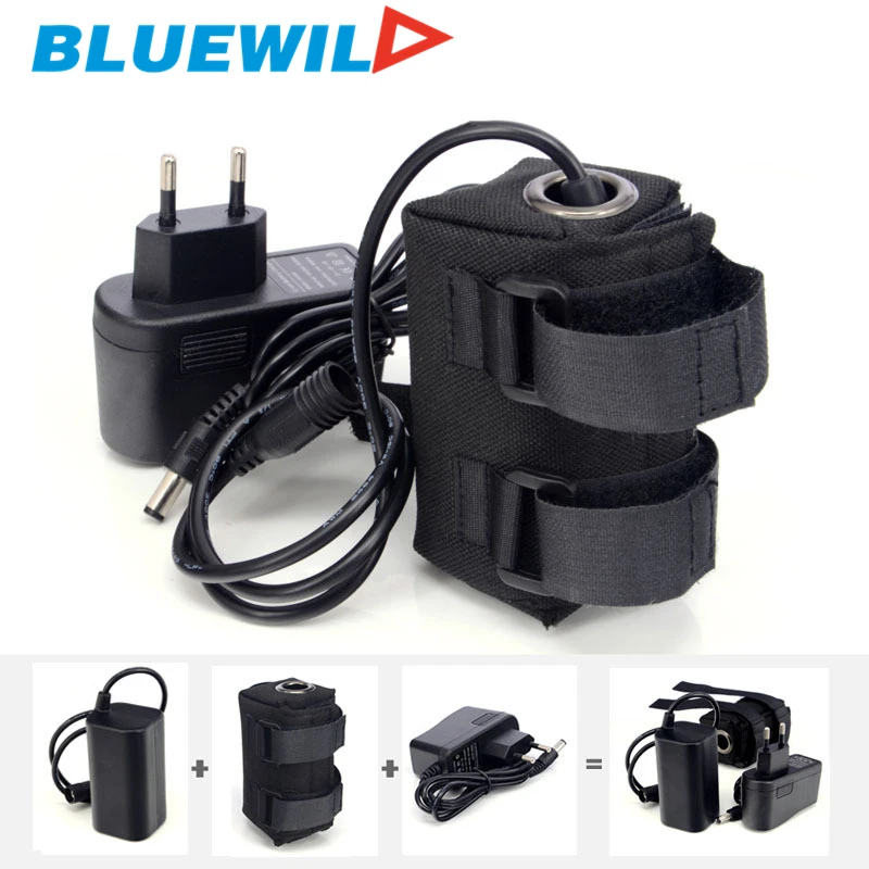 New 10000mAh Bicycle Bike Front Light 4x 18650 Battery Pack Silicon