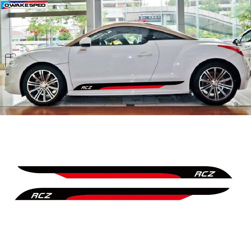 AutoFor PEUGEOT RCZ Coupe дверь боковая юбка полосы Спорт Стайлинг Виниловая Наклейка