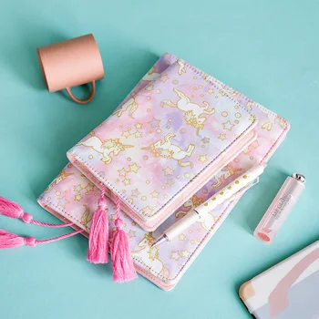 

UNICORN Diary Kawaii Fashion Notebook Korea Stationery Cotton Cover Notepad Tassel Journal Diary Xmas Gift Birthday Present