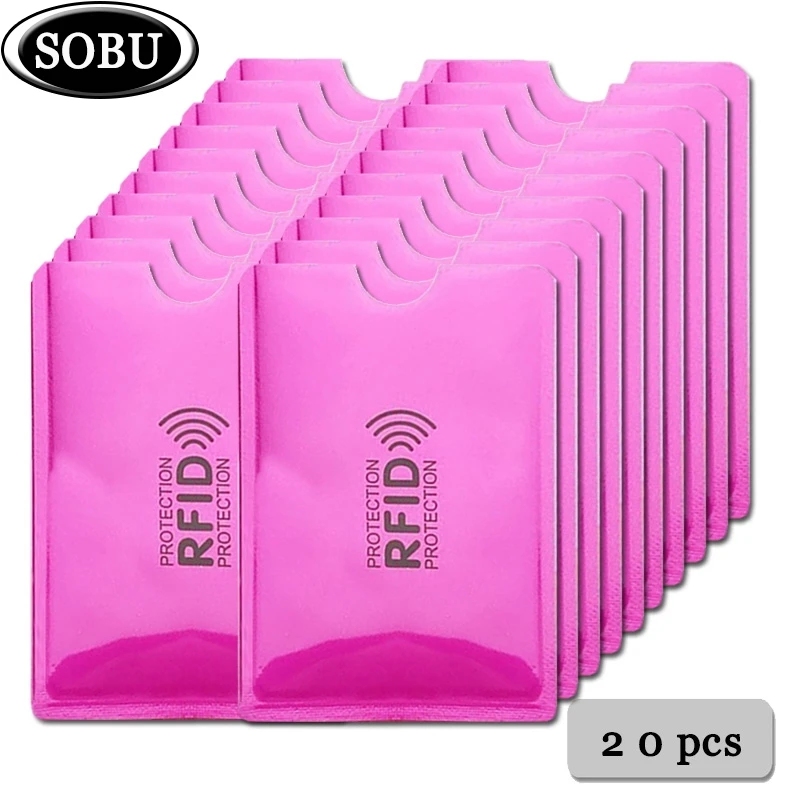 

20pcsAnti Rfid CardHolder NFC Blocking Reader Lock Id Bank Card Holder Student Cute ID Cards Wallet Passport Protector Aluminium