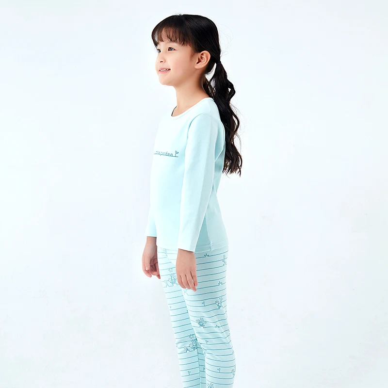 Термобелье для девочек Хлопковое ночное белье с рисунком детская одежда для дома, одежда для мальчиков, нижнее белье Детский костюм пижамы для детей от 3 до 14 лет