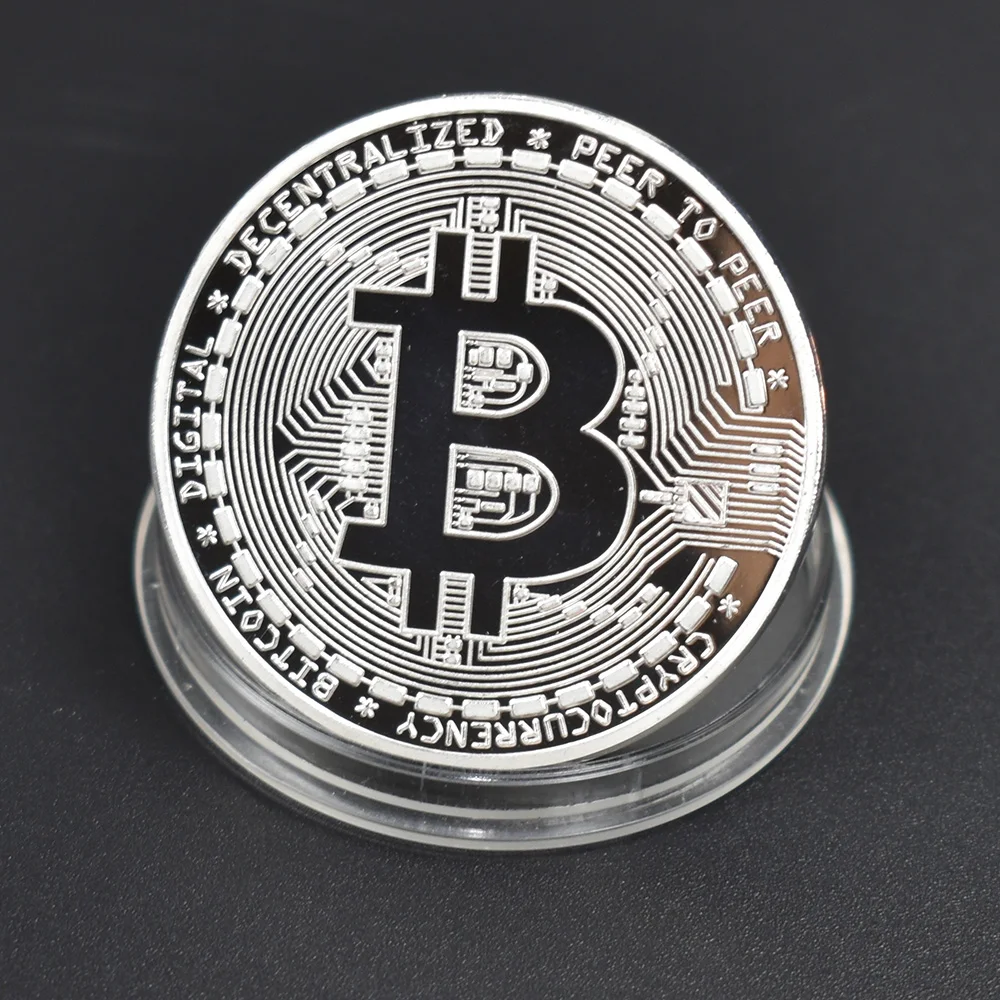 24K Gold Plated Bitcoin Coin Bit BTC Metal Physical Commemorative Coin