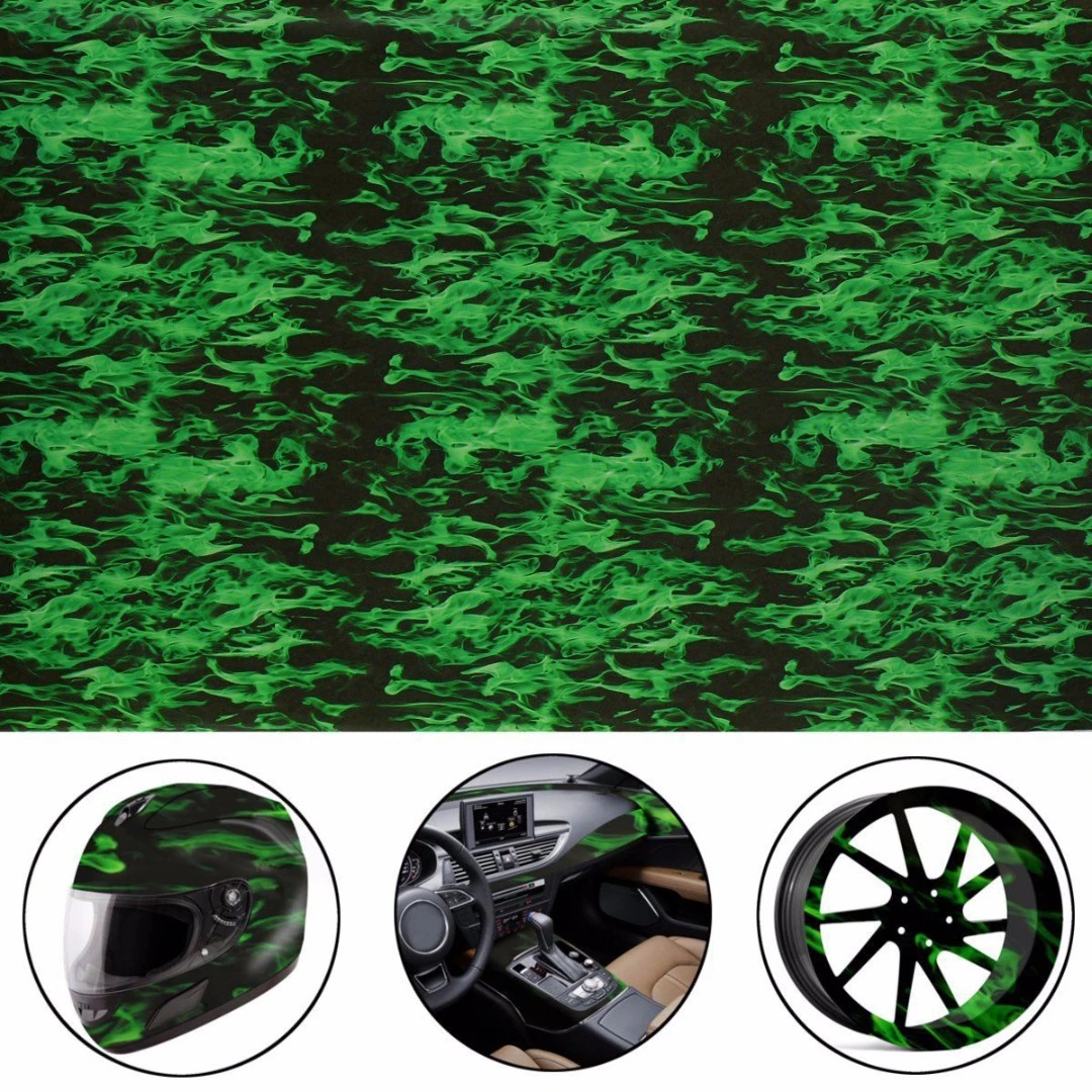 New 150cm Green Fire Hydrographic Water Transfer Film Hydro Dipping Print Car Decorative Films Aliexpress