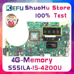 Kefu R553L для ASUS S551L S551LN S551LA S551LB cpu I5-4200U памяти 4 Гб Материнская плата ноутбука протестирована 100% оригинальная материнская плата