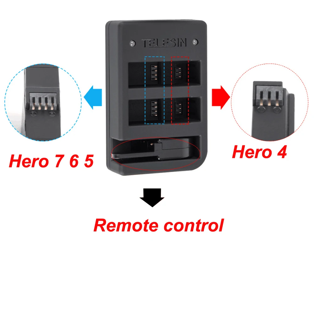 Hero 8 батарея 3 канала зарядное устройство 3в1 Wi-Fi пульт дистанционного управления зарядное устройство для GoPro Hero7 Hero6 Hero 5 Hero 4 Аксессуары для спортивной камеры