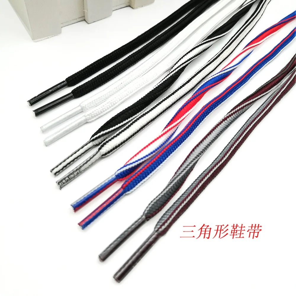 

High Quality 150CM Triangle Striped Cotton Shoelace Tough Shoelaces For Sneakers