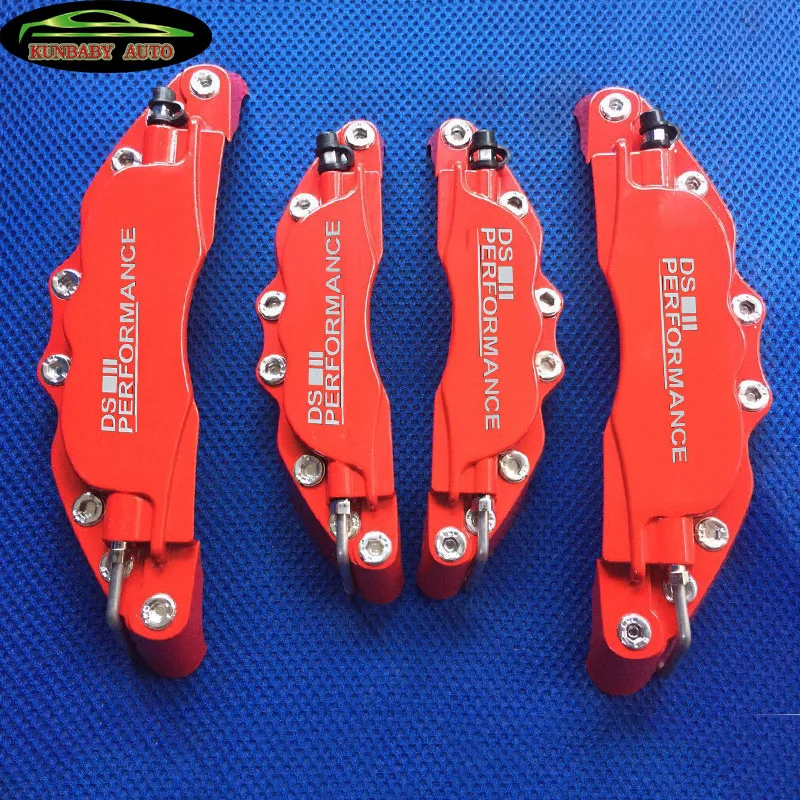 

KUNBABY Red Metal Disc Brake Caliper Covers Front And Rear Model 10 With DS PERFORMACE For Citroen Car Styling Car Accessories