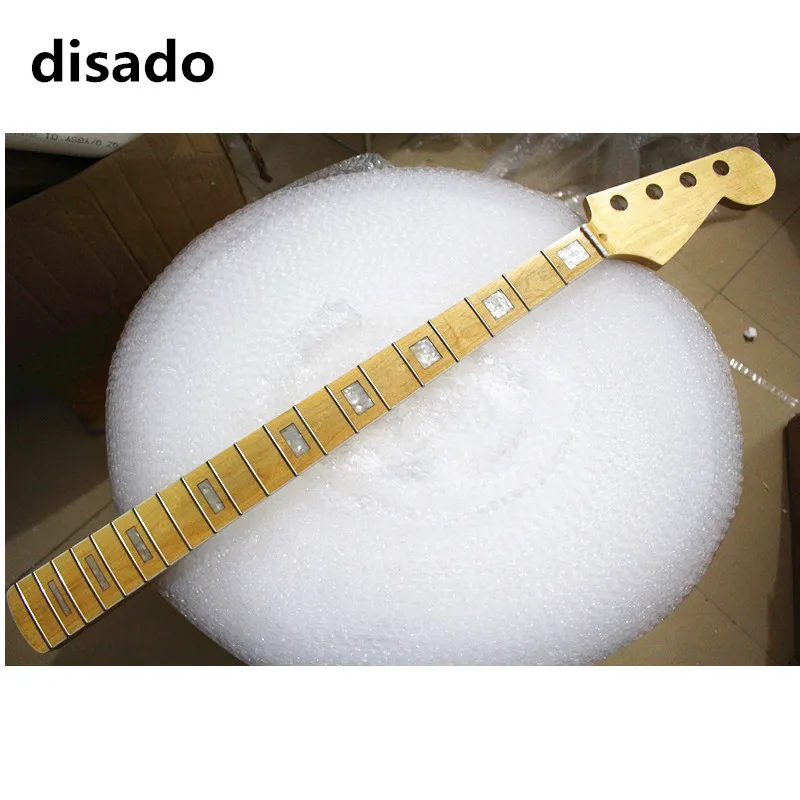 Koop Disado 20 frets maple elektrische basgitaar hals met maple toets inlay blok glossy verf gitaar accessoires onderdelen