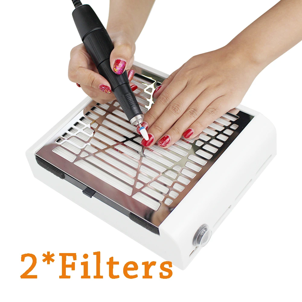 2* фильтры, мощный сборщик пыли для ногтей, вентилятор для ногтей, дизайн салона, всасывающий пылесборник, пылесос, вентилятор
