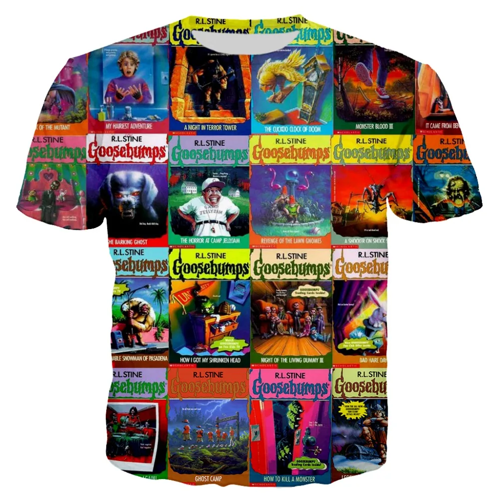 

PLstar Cosmos 2018 Summer Mens 90's Magzine Tees 3d Printed T-shirt Men Goosebumps T shirts Short Sleeve o-neck T shirt Tops