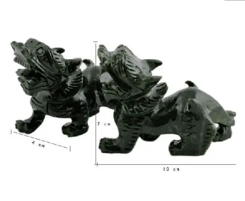 Фэн шуй пара нефритовый PI YAO XIA XIE XIU Статуэтка натуральный камень L7009