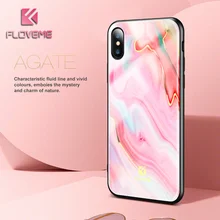 ФОТО floveme original agate case for iphone x luxury marble cover for iphone 8 7 plus iphone x cases men women phone bag accessories