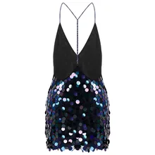 1 шт., Модное Новое Женское облегающее платье бодикон без рукавов, привлекательное вечернее платье с блестками, короткая мини-юбка с блестками