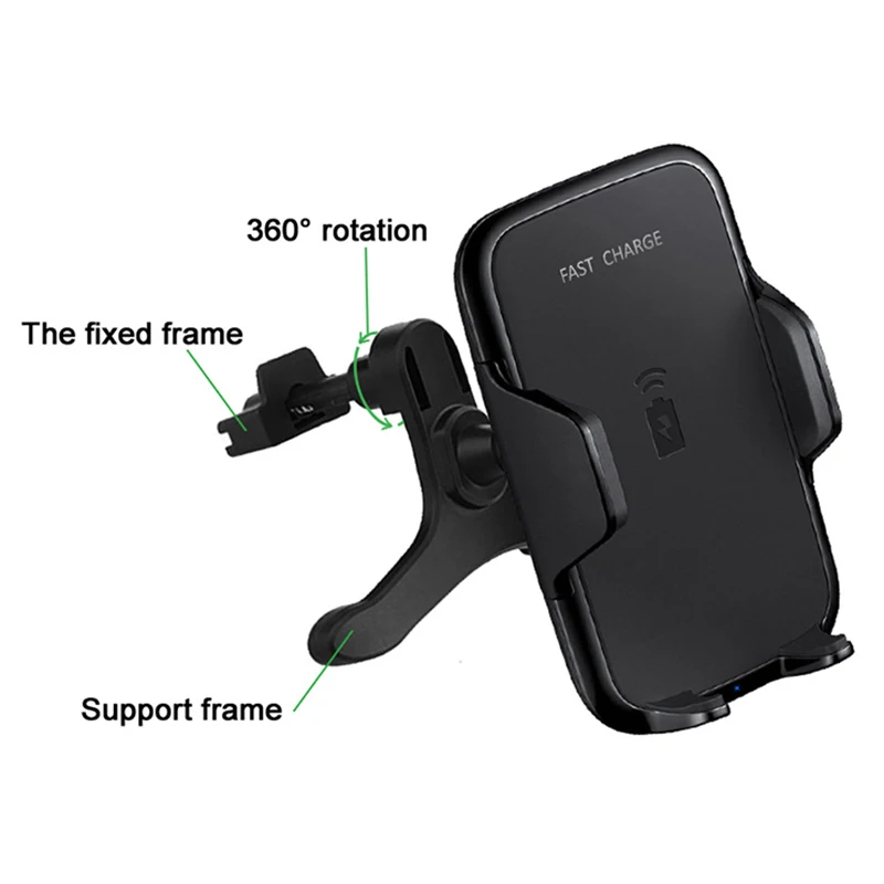 

Qi Wireless Car Charger Phone Mount Holder Fast Charging For Samsung Galaxy Note5 S6 S7 edge S8 Plus iPhone8 Plus
