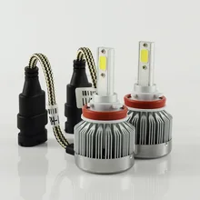2pcs All In One H3 H8 H9 HB4 9006 9005 880 881 H27 H11 COB LED foglights Conversion White 6000K 12V/24V bulbs DRL Fog Lights