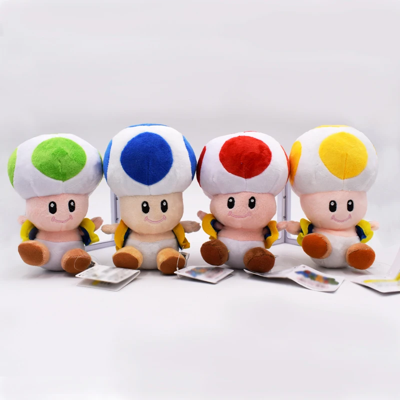 

16 cm 4 stks/set Super Mario Knuffel Toad Mushroom Gevulde Pop Kerstcadeau voor Kinderen Gratis Verzending