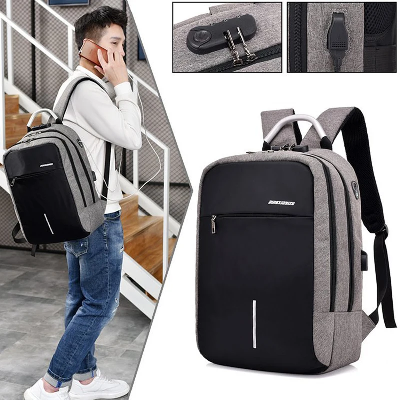 2019 de gran capacidad Mochila de carga USB Anti robo hombres de Mochila de viaje resistente al agua de la escuela bolso hombre Mochila de viaje bolsas de la escuela 2019 de gran capacidad Mochila de carga USB Anti robo hombres de Mochila de viaje resistente al agua de la escuela bolso hombre Mochila de viaje bolsas de la escuela