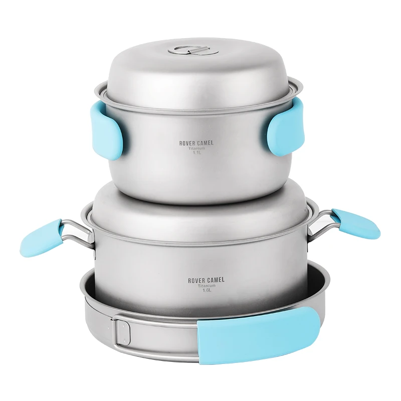 Rover camello Cookset acampar al aire libre senderismo mochila Picnic utensilios de cocina 3 piezas olla Pan Ta8501