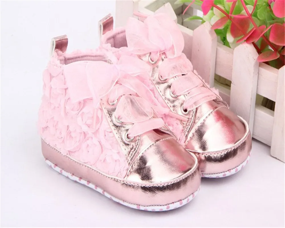 

Baby Shoes Girls Toddler Soft Sole with Rose Flowers Children Shoes Kids Infant Lace Cute Shoes
