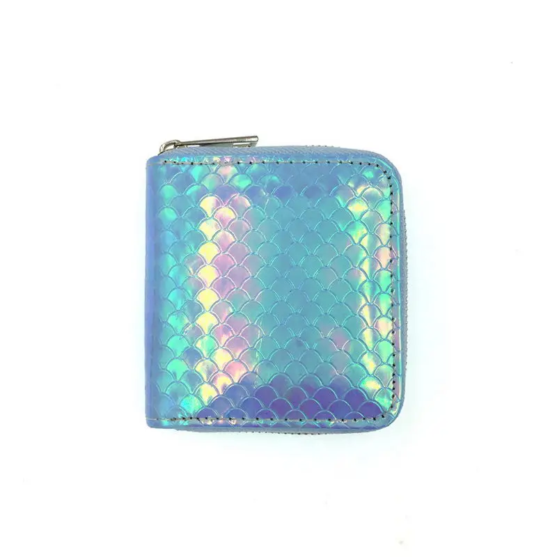 KANDRA 2019 Fashion Women Hologram Mermaid Motif Short Wallets Coin Purse Zipper Cute Ladies Card Holders Wholesale|Кошельки| |