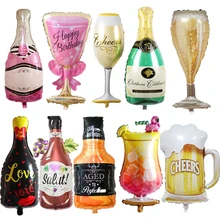 10 pcs Balão De Vidro De Vinho Garrafa de Vinho Uísque Cerveja Natal Dia das Crianças Festa de Aniversário Do Casamento Decoração Balão de Festa de Despedida de solteiro
